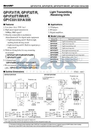 GP1C331 datasheet - Light Transmitting/Receiving Units