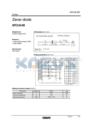 MTZJ6.8B datasheet - Zener diode