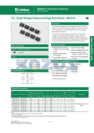 P1701DF-1E datasheet - The series provides single port protection using a fixed Series are SIDACtor^ devices