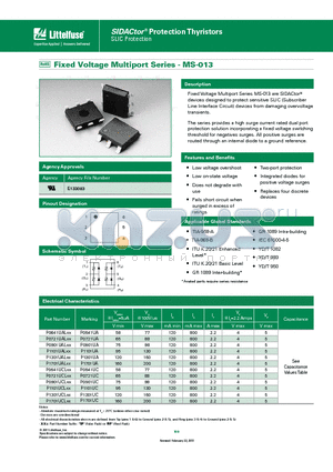 P1701UCLXX datasheet - The series provides a high surge current rated dual port protection
