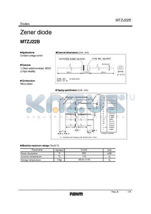 MTZJ7.5B datasheet - Zener diode