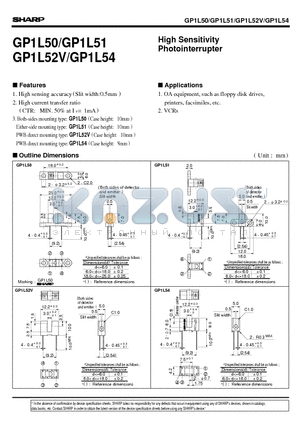 GP1L50 datasheet - High Sensitivity Photointerrupter