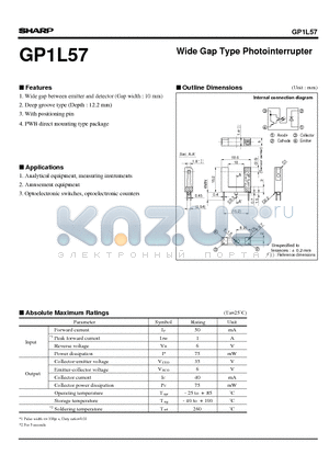 GP1L57 datasheet - Wide Gap Type Photointerrupter