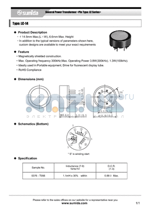 LC-14 datasheet - General Power Transformer