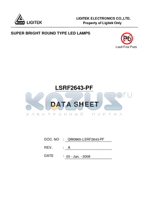 LSRF2643-PF datasheet - SUPER BRIGHT ROUND TYPE LED LAMPS