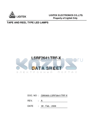LSRF2641/TRF-X datasheet - TAPE AND REEL TYPE LED LAMPS