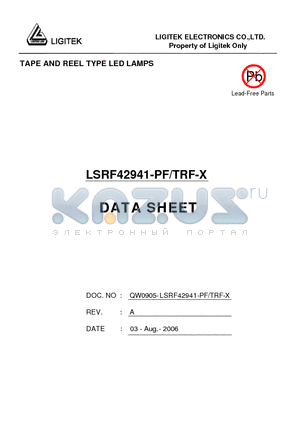 LSRF42941-PF/TRF-X datasheet - TAPE AND REEL TYPE LED LAMPS