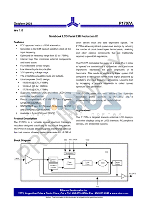 P1707A-08ST datasheet - Notebook LCD Panel EMI Reduction IC