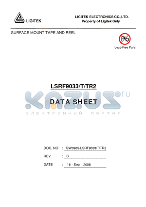 LSRF9033/T/TR2 datasheet - SURFACE MOUNT TAPE AND REEL