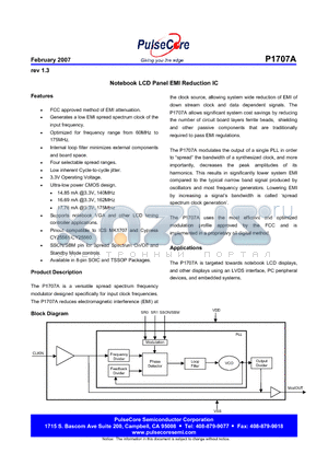 P1707AF-08ST datasheet - Notebook LCD Panel EMI Reduction IC