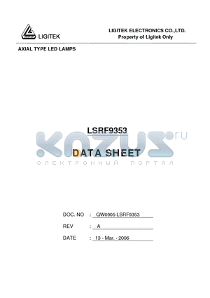 LSRF9353 datasheet - AXIAL TYPE LED LAMPS