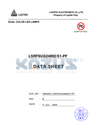 LSRF9UG24892/S1-PF datasheet - DUAL COLOR LED LAMPS