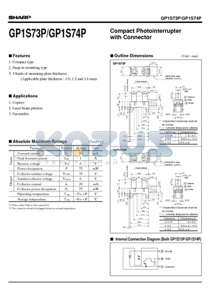 GP1S73P datasheet - Compact Photointerrupter with Connector