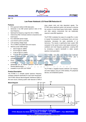 P1708CF-08SR datasheet - Low Power Notebook LCD Panel EMI Reduction IC