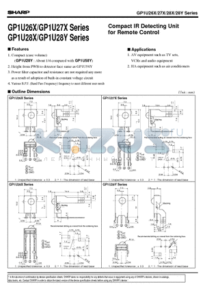 GP1U262X datasheet - Compact IR Detecting Unit for Remote Control