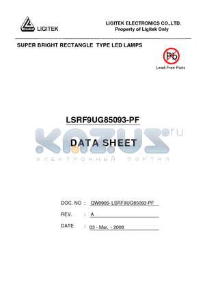 LSRF9UG85093-PF datasheet - SUPER BRIGHT RECTANGLE TYPE LED LAMPS