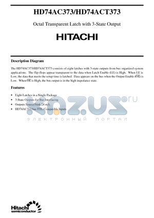 HD74ACT373 datasheet - Octal Transparent Latch with 3-State Output