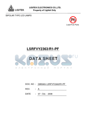 LSRFVY2363-R1-PF datasheet - BIPOLAR TYPE LED LAMPS