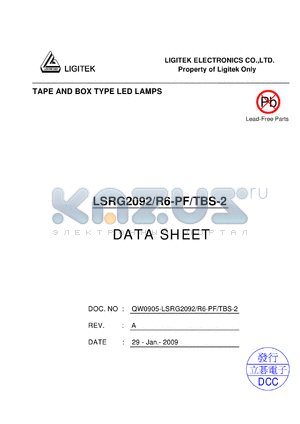 LSRG2092-R6-PF-TBS-2 datasheet - TAPE AND BOX TYPE LED LAMPS