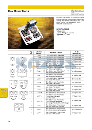 LSSY-RL datasheet - Box Cover Units