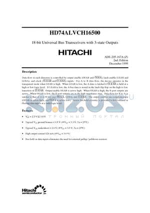 HD74ALVCH16500 datasheet - 18-bit Universal Bus Transceivers with 3-state Outputs