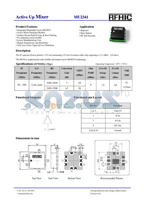 MU2341 datasheet - Active Up Mixer