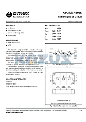 GP250MHB06S datasheet - Half Bridge IGBT Module