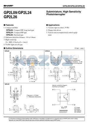 GP2L09 datasheet - Subminiature, High Sensitivity Photointerrupter