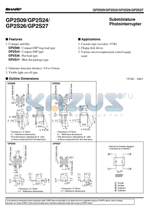 GP2S24 datasheet - Subminiature Photointerrupter