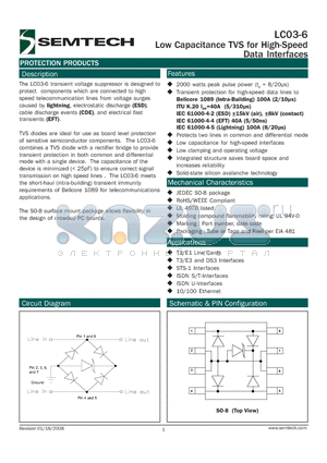 LC03-6 datasheet - Low Capacitance TVS for High-Speed Data Interfaces