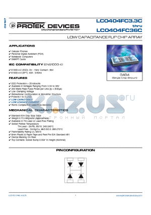 LC0404FC05C datasheet - LOW CAPACITANCE FLIP CHIP ARRAY