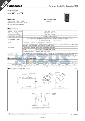 EETHD2G181JJ datasheet - Aluminum Electrolytic Capacitors