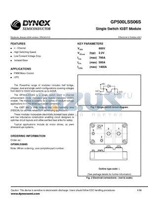 GP500LSS06S datasheet - Single Switch IGBT Module