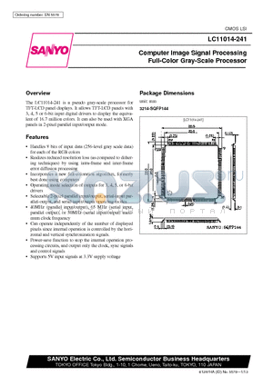 LC11014-241 datasheet - Computer Image Signal Processing Full-Color Gray-Scale Processor