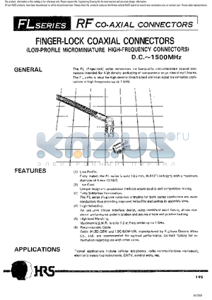 FL-LP-1.5C.QEW.CW datasheet - FINGER-LOCK COAXIAL CONNECTORS