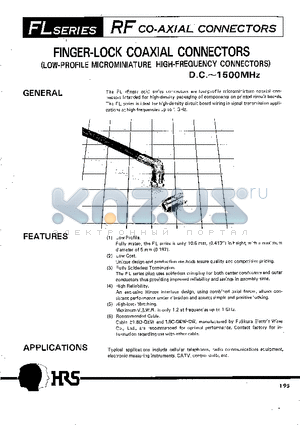 FL-LP-N2 datasheet - FINGER-LOCK COAXIAL CONNECTORS