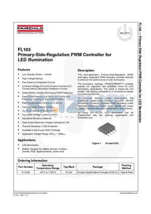FL103 datasheet - Primary-Side-Regulation PWM Controller for LED Illumination