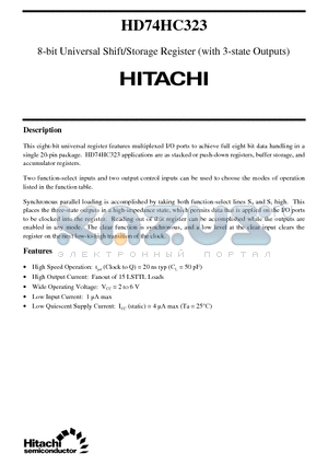 HD74HC323 datasheet - 8-bit Universal Shift/Storage Register (with 3-state Outputs)
