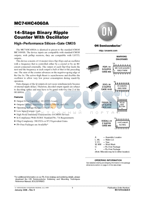 MC74HC4060ADTR2G datasheet - 14−Stage Binary Ripple Counter With Oscillator