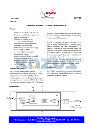 P1727BG-08TT datasheet - Low Power Notebook LCD Panel EMI Reduction IC