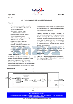 P1727CG-08TT datasheet - Low Power Notebook LCD Panel EMI Reduction IC