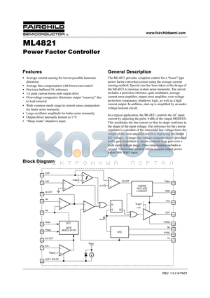 ML4821 datasheet - Power Factor Controller