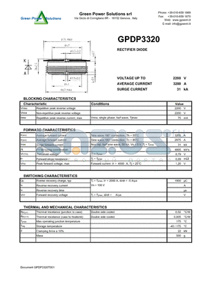 GPDP3320 datasheet - RECTIFIER DIODE