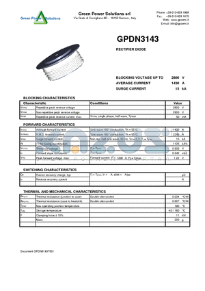 GPDN3143 datasheet - RECTIFIER DIODE