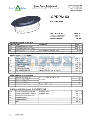 GPDP6160 datasheet - RECTIFIER DIODE