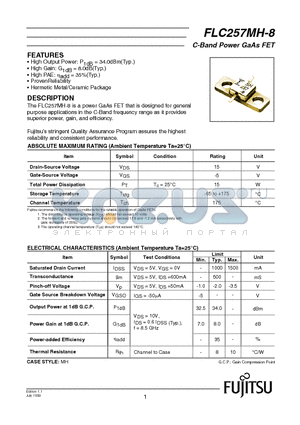 FLC257MH-8 datasheet - C-Band Power GaAs FET