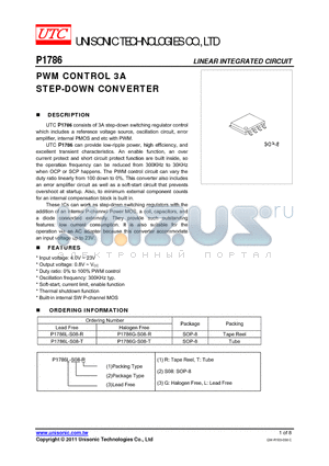 P1786 datasheet - PWM CONTROL 3A STEP-DOWN CONVERTER