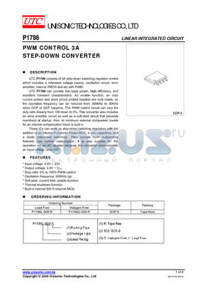 P1786G-S08-R datasheet - PWM CONTROL 3A STEP-DOWN CONVERTER