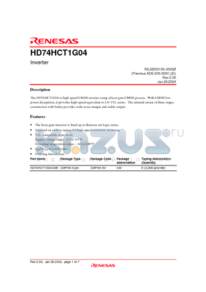 HD74HCT1G04CME datasheet - Inverter