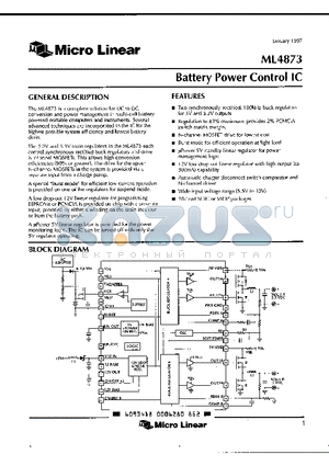 ML4873CR datasheet - BATTERY POWER CONTROL IC